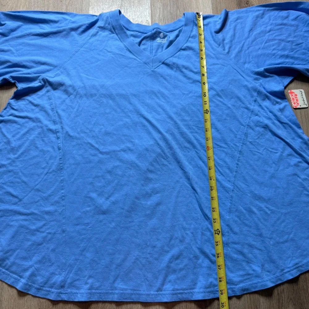 Free‎ People FP Movement Blue Oversized Flowy Short Puff Sleeve Top S $58 MSRP